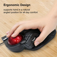 1 x RAW Customer Returns ELECOM Wired Finger Control Large Trackball Mouse, 8 Button Function with Smooth Tracking, Precise Optical Gaming Sensor, Palm Rest M-HT1URBK  - RRP €51.99