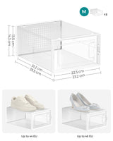 1 x RAW Customer Returns SONGMICS Shoe Boxes, 8-Pack Shoe Containers, Foldable and Stackable Shoe Organizers, Up to Size 44, Transparent and White LSP08SWT - RRP €33.68