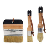 1 x RAW Customer Returns Chalk and Wax Brush Set, 3 Piece Natural Bristle Wax Tool DIY Painting Wax Brush with Wooden Handle for Wooden Furniture Home Decor - RRP €20.4