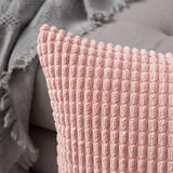 1 x RAW Customer Returns MIULEE Set of 2 Cushion Covers Corduroy Velvet Decorative Cushion Cover Sofa Cushion Decorative Couch Cushion Cover Soft for Living Room Bedroom 40 x 40 cm, 16 x 16 Inch Pink - RRP €12.99