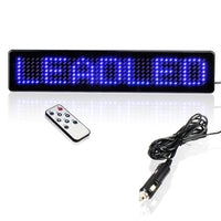 1 x RAW Customer Returns Leadleds 12V Car Programmable LED Message Sign Scrolling Display with Remote Control, Blue, 9 x 2 x 2 5 inches - RRP €43.99