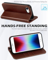 1 x RAW Customer Returns SHIELDON Case for iPhone SE 2022 iPhone 8 Cell Phone Case Premium Cowhide Leather Lifetime Warranty Card Slot Magnet Stand iPhone SE 2020 7 Folding Case TPU Flip Case for 4.7 inch, Retro Coffee - RRP €30.99