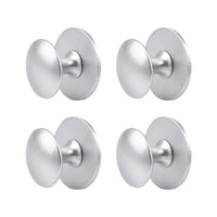 1 x RAW Customer Returns MOROBOR Stainless Steel Drawer Knobs, 4pcs Self-Stick Instant Cabinet Handle Pulls, Adhesive Sliding Door Stick On Handle with Mounting Screws for Glass Cabinet Cupboard Drawer Streaming Silver  - RRP €13.96