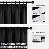 1 x RAW Customer Returns DWCN blackout curtains with ruffle tape, curtains, living room curtain, opaque cold protection, 228 x 167 cm height x width , black, set of 2 - RRP €47.39