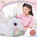 1 x RAW Customer Returns MorisMos Giant Unicorn Cuddly Toy XXL, 110cm White Large Unicorn Stuffed Animal Plush Toy, Soft Unicorn Toy Birthday Gift for Babies, Children - RRP €72.99