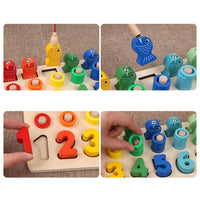 9 x Brand New Veluoess Magnetic Wooden Fishing Game, Learn to Count and Colors Toy for Children Educational Wooden Montessori Toy Math Toy for Children - RRP €154.26