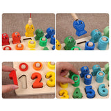 5 x Brand New Veluoess Magnetic Wooden Fishing Game, Learn to Count and Colors Toy for Children Educational Wooden Montessori Toy Math Toy for Children - RRP €85.7