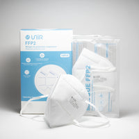 2 x RAW Customer Returns UniR Respiratory protection mask FFP2 White, Adults, CE, Made in France, 5 layers, EN 149 2001 A1 2009 PPE EU 2016 425, RENEWAL MODULE C2 2022 - individual bag Lot of 100pcs . - RRP €202.46