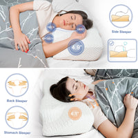 1 x RAW Customer Returns Elviros orthopedic pillow made of memory foam, neck support pillow, neck pain pillow, stomach sleeper pillow, ergonomic anti-snoring pillow, sleeping pillow for side sleepers, white, s - RRP €35.89