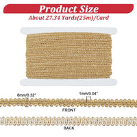 1 x RAW Customer Returns PH PandaHall 25m Metallic Braid Lace Trim Golden Centipede Lace Ribbon 8mm Gimp Braid Trim Curtain Fabric Trim Upholstery Trim For DIY Craft Costume Slipcover Clothes Sofa Home Decoration - RRP €16.8