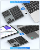 1 x RAW Customer Returns MoKo Bluetooth Numpad with 35 Keys, 2.4Ghz Number Pad Bluetooth Numeric Keypad Wireless for MacBook Pro Air iPad, Portable Number Pad for PC Laptop Computer, iMac Notebook Windows, Gray - RRP €35.99