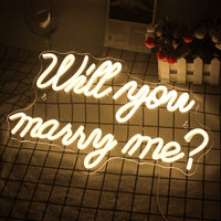 1 x RAW Customer Returns Wanxing Will you marry me neon sign marry me sign white led wedding sign neon wedding sign neon letters for proposal decorations,wedding party - RRP €40.32