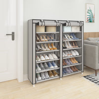 1 x RAW Customer Returns UDEAR Shoes Rack Fabric Shoe Organizer, 7 Tier Shoe Rack with Dustproof Grey - RRP €34.9