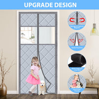 1 x RAW Customer Returns Magnetic heat protection curtain for doors 90x210cm door curtain thermal cold protection without drilling thermal curtain against cold and heat door curtain waterproof windproof pet-friendly with viewing window - RRP €16.99