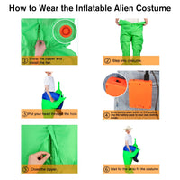 1 x RAW Customer Returns VICBAY Inflatable Costume Alien Green Funny Inflating Suit Fancy Dress Cosplay Adults Children for Halloween Cosplay Party Children  - RRP €29.99