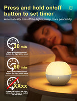 1 x RAW Customer Returns Fitop LED Night Light Children, Nursing Light Baby Eye Protection Bedside Lamp with Touch Switch Control, Night Lights Dimmable Warm RGB Light, Type C Rechargeable, Best Night Companion Gift - RRP €20.16