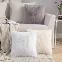 1 x RAW Customer Returns MIULEE Pack of 2 Furry Plush Cushion Covers for Decorative Pillows Modern Elegant Soft Square Cushion Covers Home Furnishings Sofa Bed 40x40 cm White - RRP €14.11