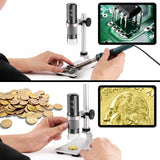 1 x RAW Customer Returns Cainda 4K 3840x2160p WiFi Digital Microscope Camera with Adjustable Metal Stand, Wireless Portable Microscope for iPhone Android Phone and Windows Mac PC - RRP €62.99