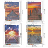 4 x Brand New DCIDBEI 30x40CM 4 Pcs Diamond Painting for Adult,Rhinestone Diamond Painting Diamond Painting Landscape Sunset Bedroom Decor Birthday Gift Seaside Trestle Bridge - RRP €76.8