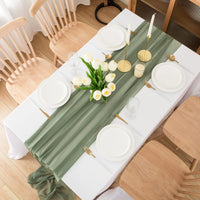 1 x RAW Customer Returns CHUQING Chiffon Table Runner Green Table Runner Wedding Sage Green Fabric Tulle Light Green Boho Table Runner Table Decoration Runner Table, 70 cm x 3 m - RRP €17.7