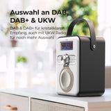 1 x RAW Customer Returns DAB DAB Plus FM radio with Bluetooth, portable digital radio battery operation, kitchen radio battery operated with USB charging for a playback time of 10 hours - RRP €45.37