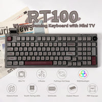 1 x RAW Customer Returns EPOMAKER RT100 Mechanical Keyboard Gasket with Customizable Display, Bluetooth 2.4G USB, Rotary Controller, Hot Swap, 5000mAh Battery, RGB for Win Mac Gaming Black US QWERTY , Gateron Pro Yellow  - RRP €139.99