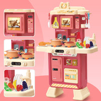 1 x RAW Customer Returns deAO Children s Kitchen Play Set My Little Chef Play Kitchen with Light and Sound, Children s Sink with Water, Small Children s Plastic Kitchen with Rich Kitchen Toy Accessories 75CM  - RRP €32.21