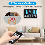 1 x RAW Customer Returns SZELAM Digital Clock Large Display, 11.5 Digital Wall Clock with Radio Remote Control, LED Oversized Wall Clock with Date Temp, 12 24H, Snooze Alarm Clock for Home Bedroom Office Gym, With Adapter - RRP €40.32