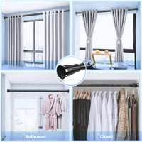 4 x Brand New Clothes rail 77-117 cm, no drilling, stainless steel matt black wardrobe rail for wardrobe, adjustable, never rusts, heavy rod with 2.5 cm diameter for closet, window, shower - RRP €81.6