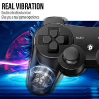 1 x RAW Customer Returns Diswoe Controller for PS-3, 2 Pack Wireless Controller for Play-Station 3 with Dual Shock, Gyro Axis, Bluetooth Controller, Rechargable Remote Gamepad Joystick with 2 Charging Cables - RRP €31.98