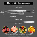 1 x RAW Customer Returns Sunnecko 20cm Damascus Knife Chef s Knife Kitchen Knife - Sharp Knife Made of Damascus Steel, Kitchen Knife with Ergonomic Handle - RRP €70.99