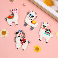 8 x Brand New Sosoport 12pcs Llama Keychain Alpaca Keyring Alpaca Ring Holder Cute Animal Keychain For Birthday Baby Shower Holiday - RRP €153.6