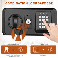 1 x RAW Customer Returns 23L Safe Fireproof with Fireproof Bag, Digital Home Safe with Removable Shelf, Furniture Safe with Combination Lock for Ammunition Gold Jewelry Documents Medicines - RRP €99.99