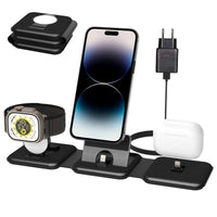 1 x RAW Customer Returns SPGUARD 3 in 1 Apple Charger Fodable Travel Charging Station Multiple Devices Compatible for iPhone 14 13 12 11 Pro Max,Apple Watch 9 Ultra 2 8 7 6 5 4 3 2, Air-Pods 3 2 Pro Charger-Black - RRP €29.88