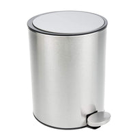 1 x RAW Customer Returns Bamodi Premium Pedal Trash Can Small Bathroom, Toilet or Office Trash Cans - 3L - Stainless Steel Bathroom Trash Can with Removable Basket - Magic Silent Closing System Silver  - RRP €35.0