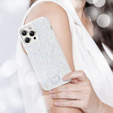 1 x RAW Customer Returns BEZ mobile phone case for iPhone 15 Pro case glitter, Sparkle Diamond Crystal Bling case with Bling Co. Series for iPhone 15 Pro, angel white - RRP €24.99