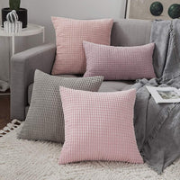 1 x Brand New MIULEE Pack of Pillowcase Granula Cushion Cover Soft Square Decorative for Sofa Bed Polyester Blend 45 x 45cm 2 Pieces Dark Pink - RRP €22.8