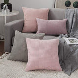 1 x RAW Customer Returns MIULEE Set of 2 Cushion Covers Corduroy Velvet Decorative Cushion Cover Sofa Cushion Decorative Couch Cushion Cover Soft for Living Room Bedroom 40 x 40 cm, 16 x 16 Inch Pink - RRP €12.99