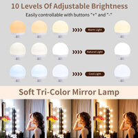 1 x RAW Customer Returns Jinlaili 10 LED mirror light with 3 colors, Hollywood style dimmable make-up light, dressing table light, make-up lamp, make-up light, make-up light, mirror lamp for cosmetic mirror, bathroom mirror - RRP €13.4