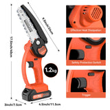 2 x RAW Customer Returns Mini Chainsaw, Bravolu 21V 6 Inch Cordless Chainsaws, Portable Electric Chainsaws with One Hand with 2 Batteries 2 Chains and Protective Gloves, Suitable for Cutting Branches and Wood - RRP €157.36