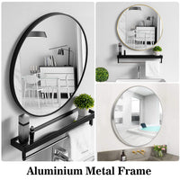 1 x RAW Customer Returns Warmiehomy Round Mirror 40cm Silver Wall Mirror with Metal Frame Screws Modern Bathroom Mirror for Hanging for Bathroom Hallway Living Room Decoration - RRP €52.21