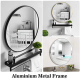 1 x RAW Customer Returns Warmiehomy Round Mirror 40cm Silver Wall Mirror with Metal Frame Screws Modern Bathroom Mirror for Hanging for Bathroom Hallway Living Room Decoration - RRP €52.21