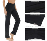 1 x RAW Customer Returns icyzone Women s Bootcut Yoga Pants Long Sports Pants High Waist Flare Fitness Training Pants M, Black  - RRP €25.19