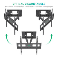 1 x RAW Customer Returns TIPTOP Gear TV Wall Mount for 23-70 inch Flat and Curved TVs, Swivel, Tilt, Extendable, Full Motion Double Arm TV Wall Mount, Holds up to 45 kg, Max. VESA 400 x 400 mm - RRP €33.99