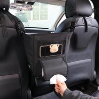 19 x Brand New VOXURY Car Seat Organizer, Storage Bag Between Car Seats, Pocket Handbag Holder for Handbags Snacks Wallets Drinks, 1 Tissue Storage Bag, Black Leather - RRP €387.6