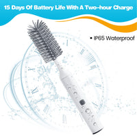 1 x RAW Customer Returns Orzbow Electric Baby Bottle Cleaning Brush, 3 in 1 Waterproof Silicone Baby Bottle Brush, BPA Free Nipple Brush, Straw Cleaning Brush, 360 Rotation, 1200 mAh Grey  - RRP €22.74