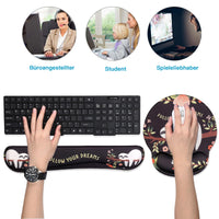 1 x RAW Customer Returns AOKSUNOVA Wrist Rest for Keyboard Mouse Wrist Rest Ergonomic Mouse Pad Set Mousepad with Hand Rest Cat - RRP €22.18