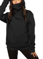 1 x RAW Customer Returns TrendiMax women s hoodie hooded sweater long-sleeved sweatshirt winter sweater high collar sweat jacket hooded sweaters, black, L - RRP €39.99