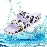 1 x RAW Customer Returns VICT POPU Women s Slippers with Footbed Flat Sandals Non-slip Summer Casual EVA Slippers for Adults Leopard Pattern White 40 EU - RRP €58.8