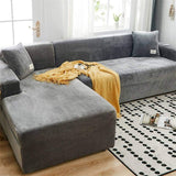 1 x RAW Customer Returns LINGKY Sofa Cover Corner Sofa L Shape Stretch Velvet Sofa Cover Universal Couch Cover For 1 2 3 4 Seater Washable Sofa Throws L Shape Corner Sofa Requires Two - Sofa Cover 3 Seater, Light Gray - RRP €48.95